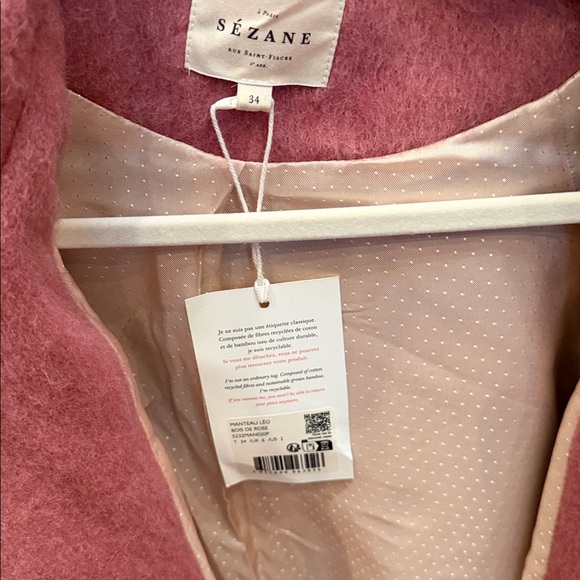 NWT Sézane Leo Coat in Rosewood - Picture 4 of 7